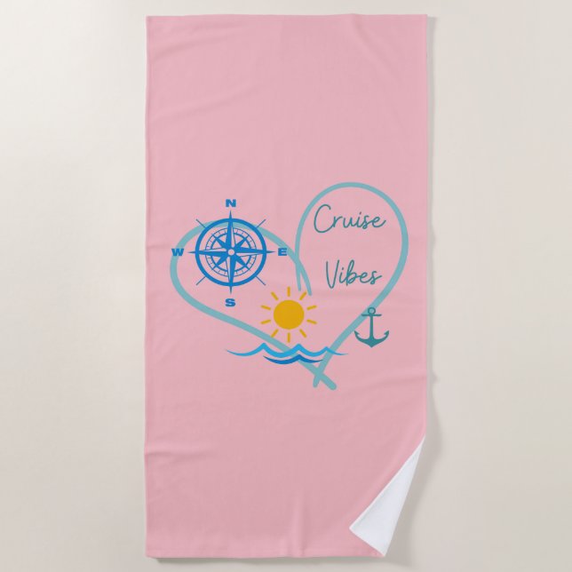  Cruise Vibes Beach Towel (Front)
