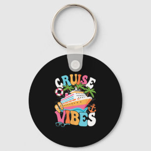 Cruise Vibes Groovy Sea Trip Women Girls Kids Key Ring