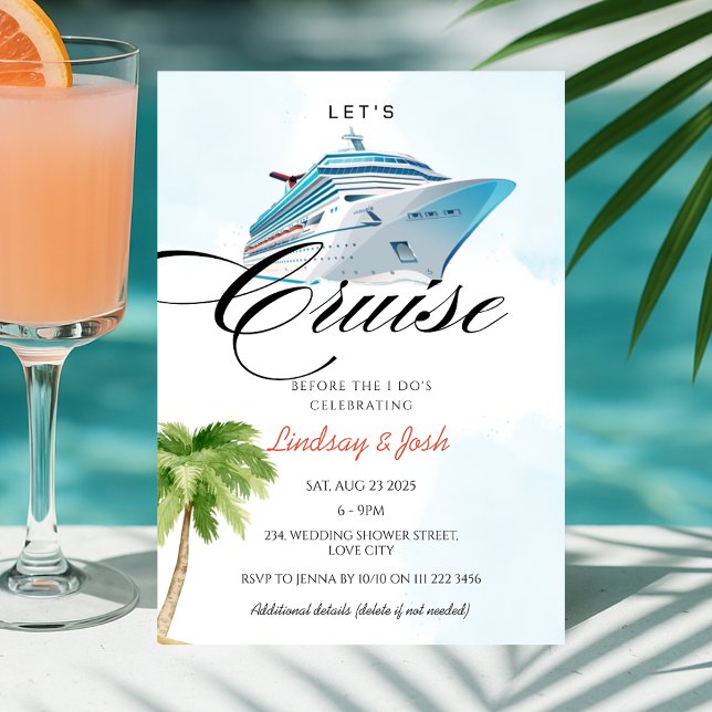 Cruise Wedding Couple Shower Invitation (Cruise Wedding Couples Shower Invitation)