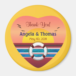 Cruise Wedding Personalised Favour Magnet
