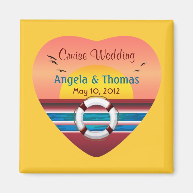 Cruise Wedding Personalised Favour Magnet (Front)