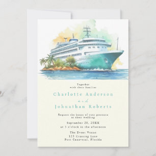 Cruise Wedding Watercolor Invitation