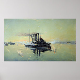 Cruiser Askold fighting Poster