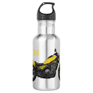 Cruiser motorcycle cartoon illustration  532 ml water bottle