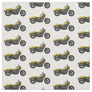 Cruiser motorcycle cartoon illustration fabric