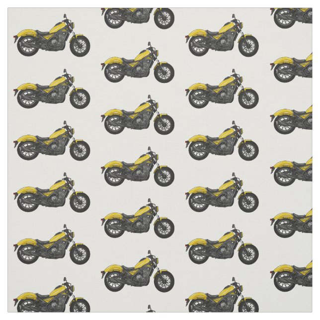 Cruiser motorcycle cartoon illustration fabric (Swatch)