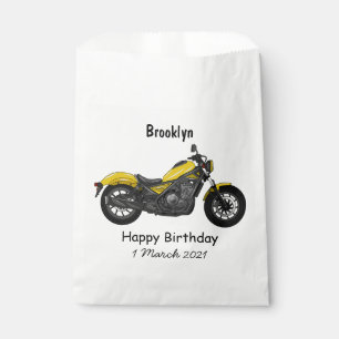 Cruiser motorcycle cartoon illustration favour bag