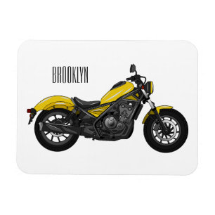 Cruiser motorcycle cartoon illustration magnet