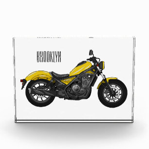 Cruiser motorcycle cartoon illustration photo block
