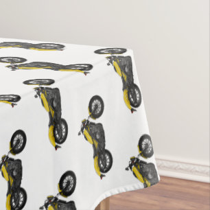 Cruiser motorcycle cartoon illustration tablecloth