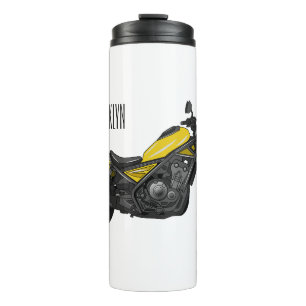 Cruiser motorcycle cartoon illustration thermal tumbler
