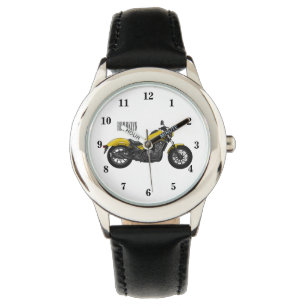 Cruiser motorcycle cartoon illustration watch