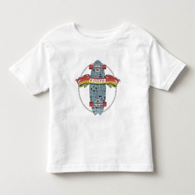 Cruiser Skateboard stick poke tattoo design Toddler T-Shirt (Front)