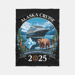 Cruisin Alaska 2025 Family Alaska Cruise Funny Vac Fleece Blanket