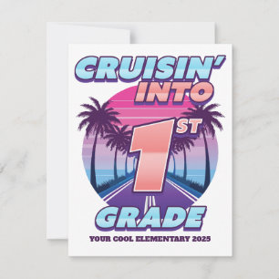 Cruisin’ Back to School 1st Grade Card