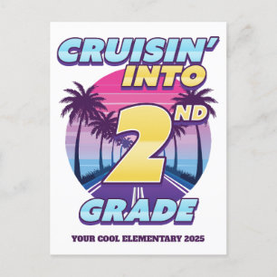 Cruisin’ Back to School 2nd Grade Holiday Postcard