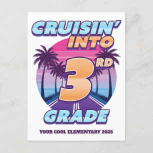 Cruisin’ Back to School 3rd Grade Holiday Postcard