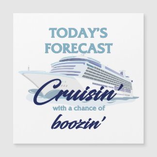 Cruisin' & Boozin' Square Cruise Door Magnet