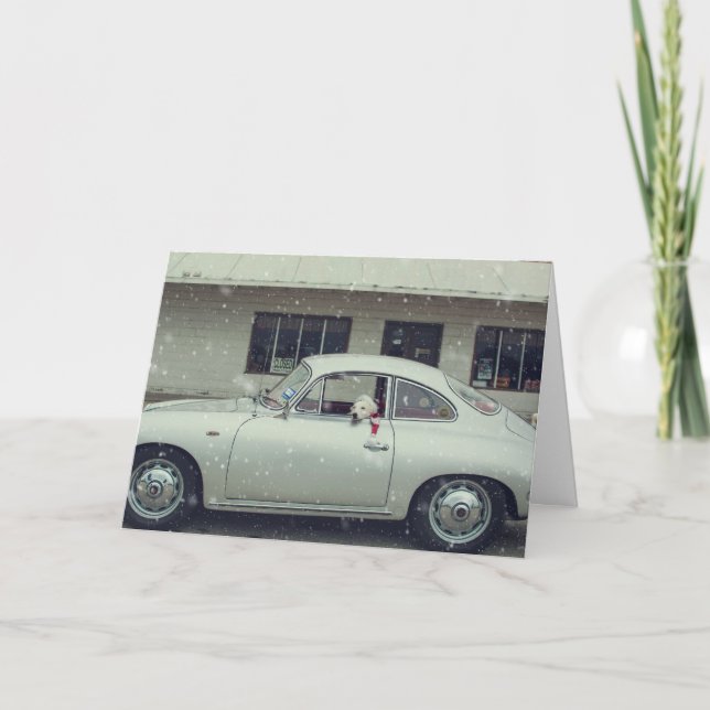 Cruisin' Border Collie Christmas card. Holiday Card (Front)