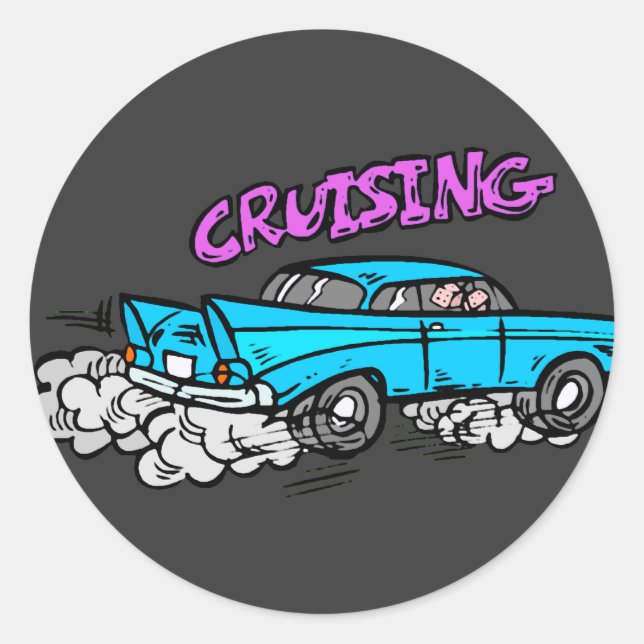 Cruisin Hot Rod Classic Round Sticker (Front)