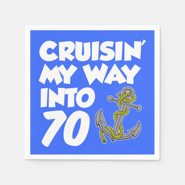 Cruisin My Way Into 70 Boat Themed Party Napkins (Front)