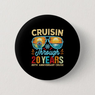 Cruisin Through 20 Years 20th Wedding Anniversary 6 Cm Round Badge