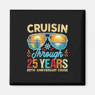Cruisin Through 25 Years 25th Wedding Anniversary Magnet