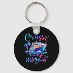 Cruisin Through 30 Years 30th Wedding Anniversary  Key Ring