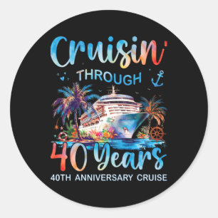 Cruisin Through 40 Years 40th Anniversary Cruise T Classic Round Sticker