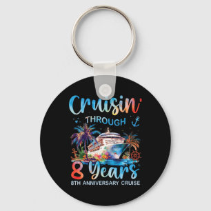 Cruisin Through 8 Years 8th Anniversary Cruise Tri Key Ring