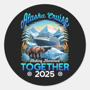 Cruisin Together Alaska 2025 Alaska Cruise Family  Classic Round Sticker