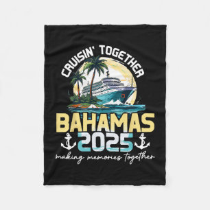 Cruisin' Together Bahamas 2025 Trip Fleece Blanket