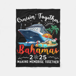 Cruisin Together Bahamas Vacation Beach 2025 Memor Fleece Blanket