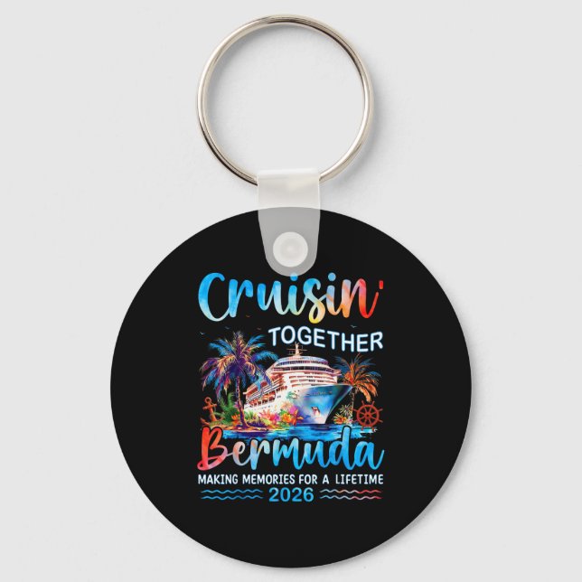 Cruisin' Together Bermuda 2026 Family Vacation Cru Key Ring (Front)