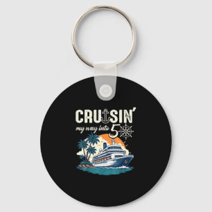 Cruisin way into 50 funny 50th birthday cruise key ring