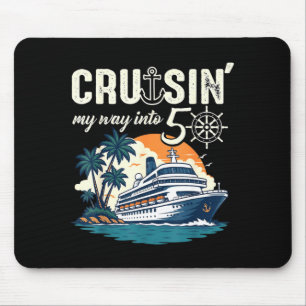 Cruisin way into 50 funny 50th birthday cruise mouse pad