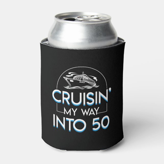 Cruisin Way Into 50th Birthday Cruising Can Cooler (Can Front)