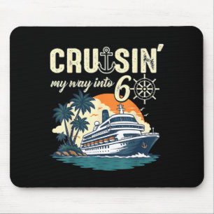 Cruisin way into 60 funny 60th birthday cruise mouse pad