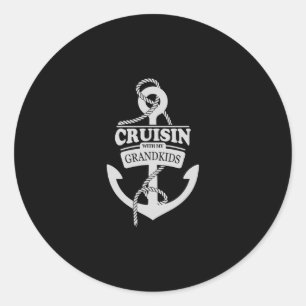 Cruisin With My Grandkids Anchor Design – Cruise V Classic Round Sticker