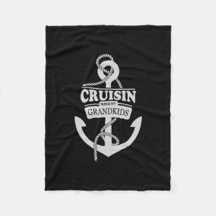 Cruisin With My Grandkids Anchor Design – Cruise V Fleece Blanket