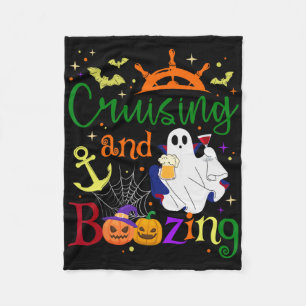 Cruising And Boozing Halloween Spooky Ghost Cruise Fleece Blanket