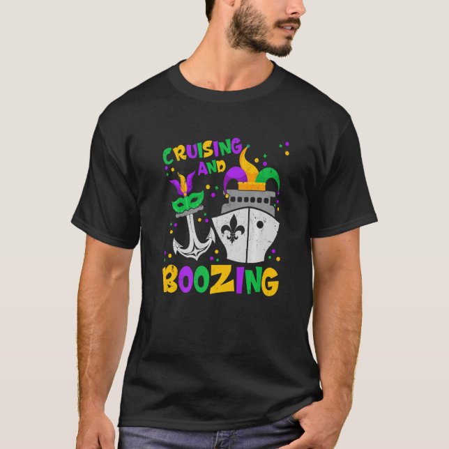 Cruising And Boozing Mardi Gras Cruise Men Women P T-Shirt (Front)