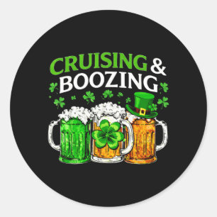 Cruising Boozing Irish Drinking St Patricks Day Classic Round Sticker