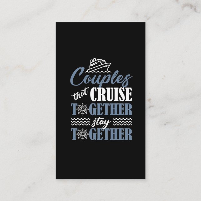 Cruising Couple Cruise Ship Partner Husband Wife Business Card (Front)