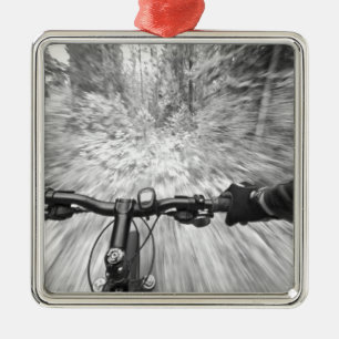 Cruising down a buff section of singletrack 2 metal tree decoration