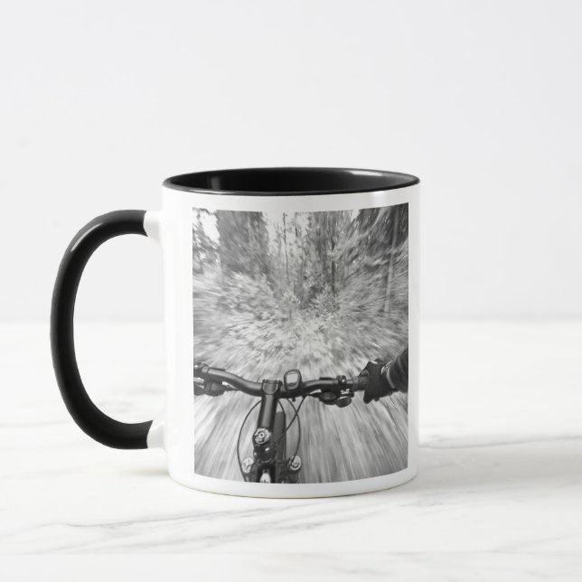 Cruising down a buff section of singletrack 2 mug (Left)