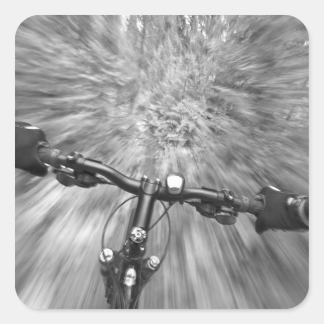 Cruising down a buff section of singletrack square sticker (Front)