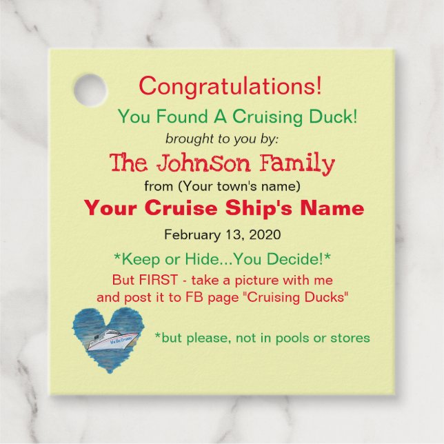 Cruising Duck Tag (Front)