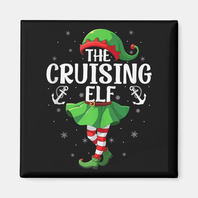Cruising Elf Christmas Girls Women Elf Squad Xmas  Magnet (Front)