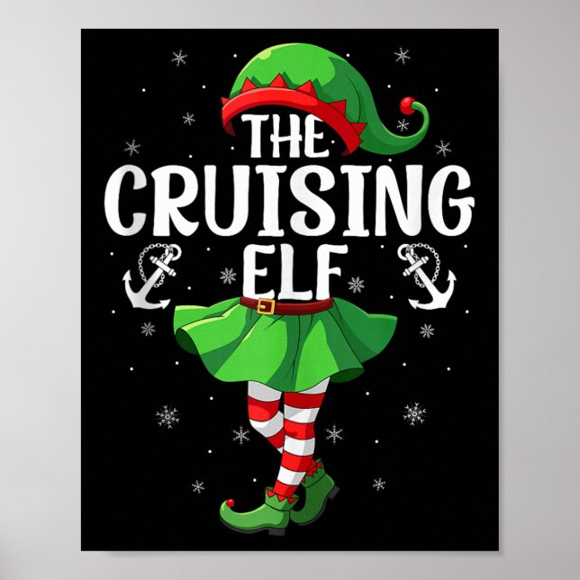 Cruising Elf Christmas Girls Women Elf Squad Xmas  Poster (Front)